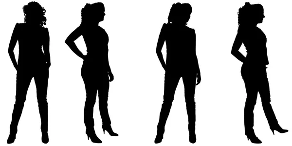 Vector silhouette of a woman. — Stock Vector