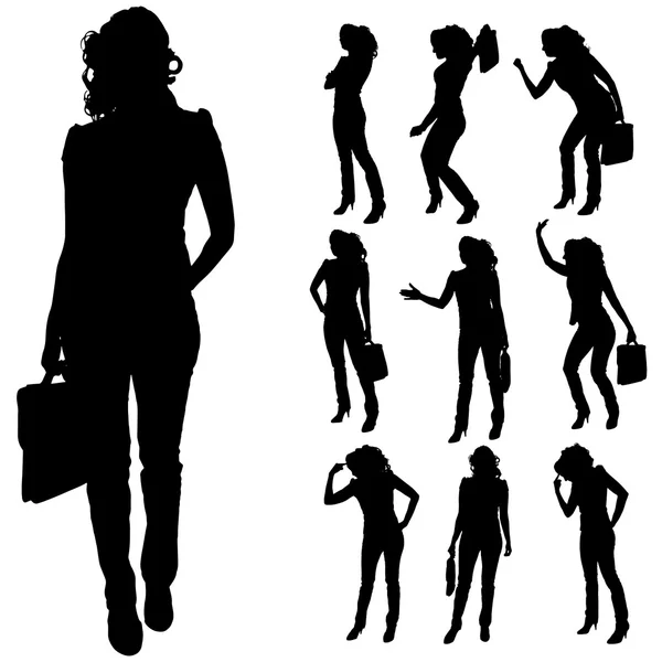 Vector silhouette of a businesswoman. — Stock Vector