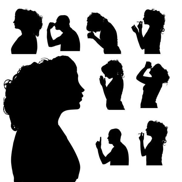 Silhouette vettoriale della donna . — Vettoriale Stock