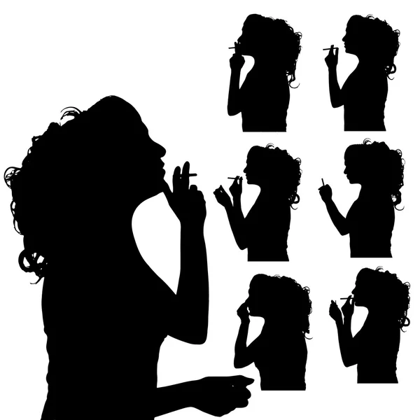 Vector silhouet van vrouw. — Stockvector