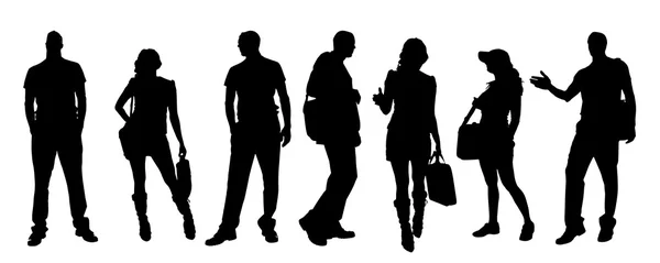 Vector silhouette of business people. — Stock Vector