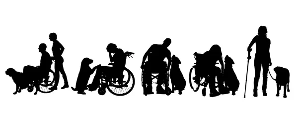 Silhouette vectorielle des personnes handicapées . — Image vectorielle