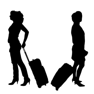iş kadını, Vector silhouettes.