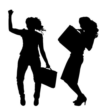 iş kadını, Vector silhouettes.