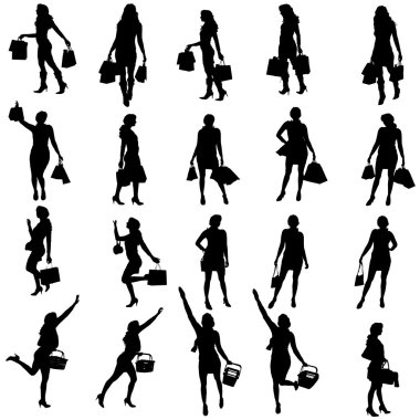 kadının Vector silhouettes.