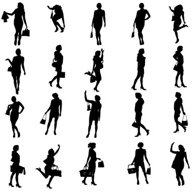 kadının Vector silhouettes.