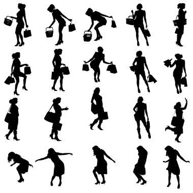 kadının Vector silhouettes.