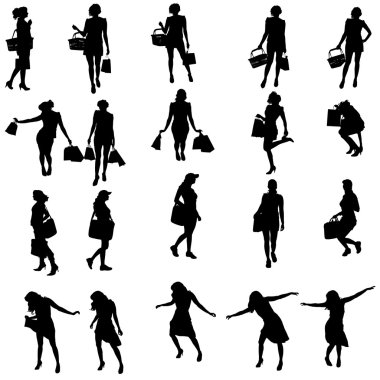 kadının Vector silhouettes.