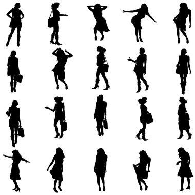 farklı insanların Vector silhouettes.