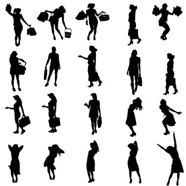 farklı insanların Vector silhouettes.