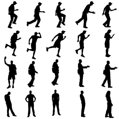 farklı insanların Vector silhouettes.