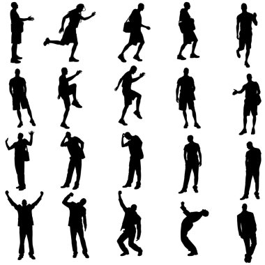 farklı insanların Vector silhouettes.