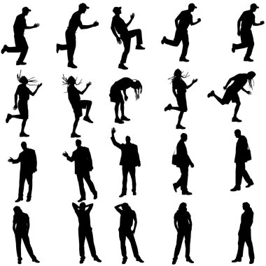 farklı insanların Vector silhouettes.