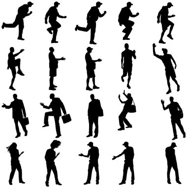 farklı insanların Vector silhouettes.