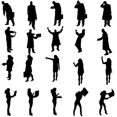 farklı insanların Vector silhouettes.