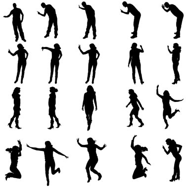 farklı insanların Vector silhouettes.