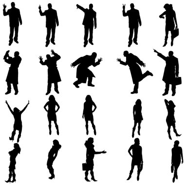 farklı insanların Vector silhouettes.