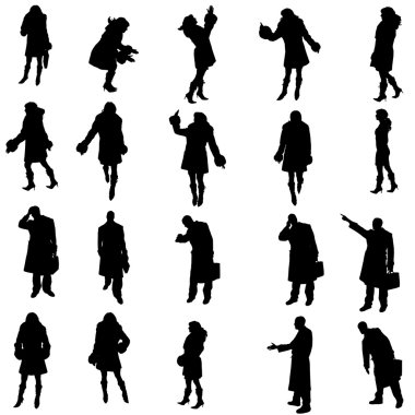 farklı insanların Vector silhouettes.