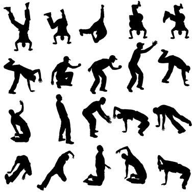 insanların siluet vektör.