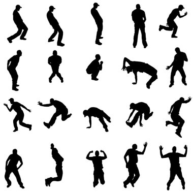 insanların siluet vektör.