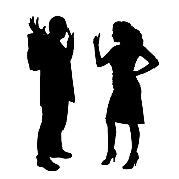 Vector silhouettes of business people. — Stock Vector