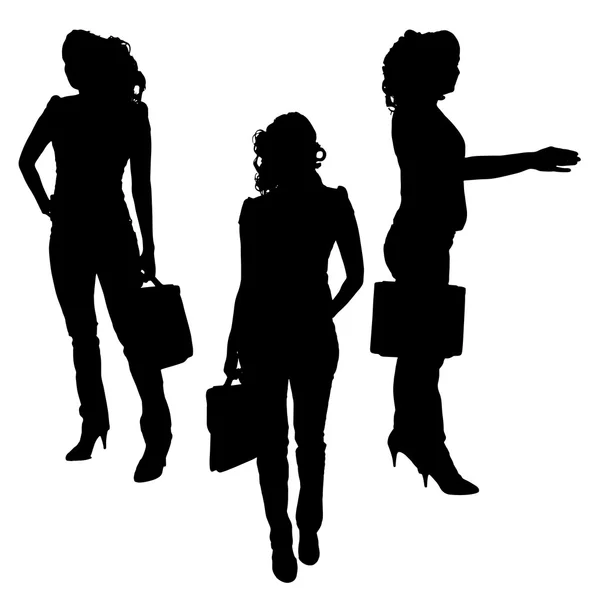 Silhouettes vectorielles de femme d'affaires . — Image vectorielle