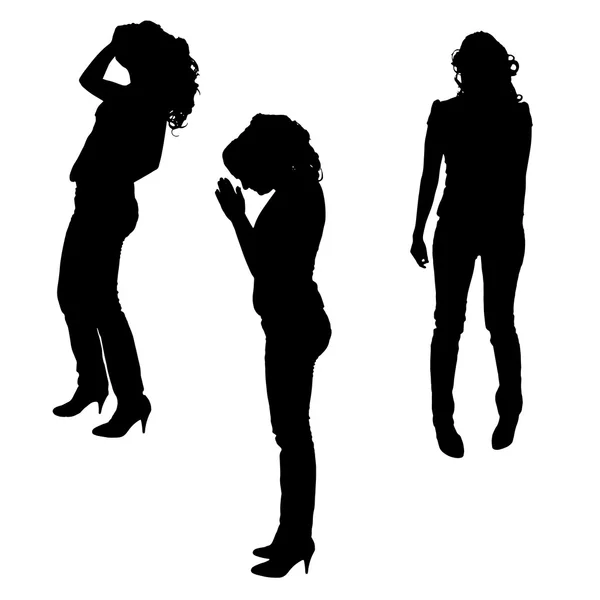 Vector silhouette of a woman. — Stock Vector