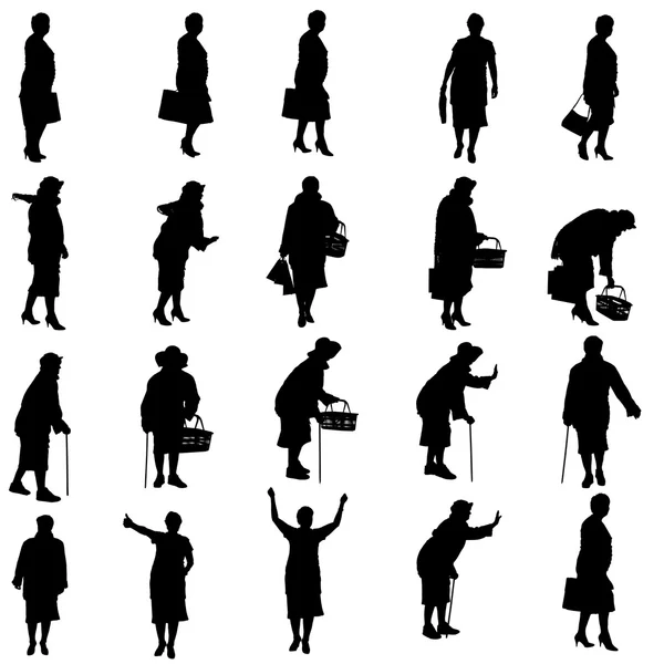 Siluetas vectoriales de mujer . — Vector de stock