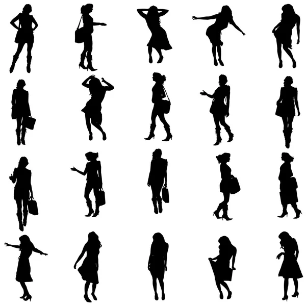 Vector silhouettes of different people. — Stock Vector