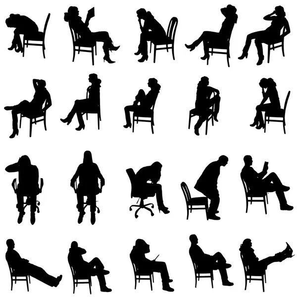 insanların siluet vektör.