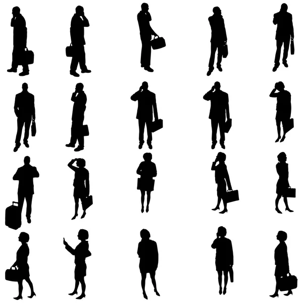 Vector silhouette of business people. — Stock Vector