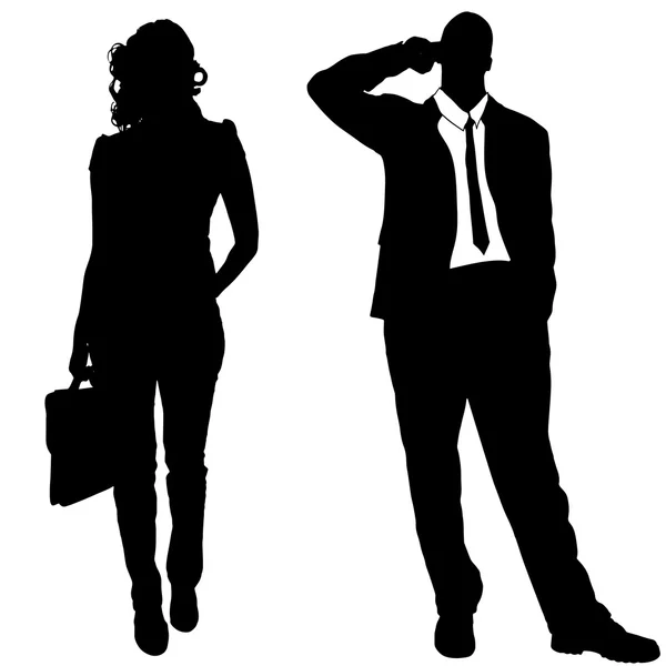 Silhouettes vectorielles des hommes d'affaires . — Image vectorielle