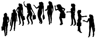 iş kadını siluet vektör.