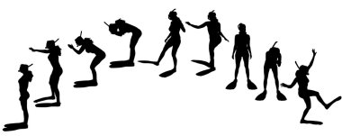 bir kadının siluet vektör.