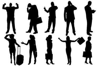 iş adamları Vector silhouettes.