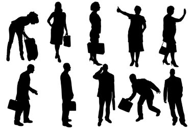 iş adamları Vector silhouettes.