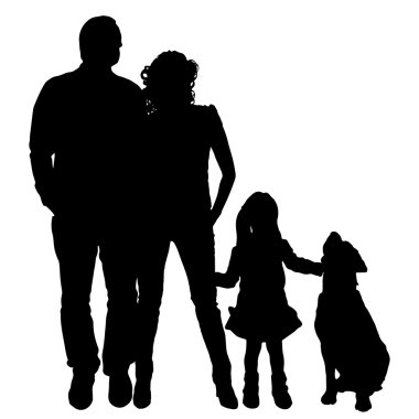 vector silhouet van familie.