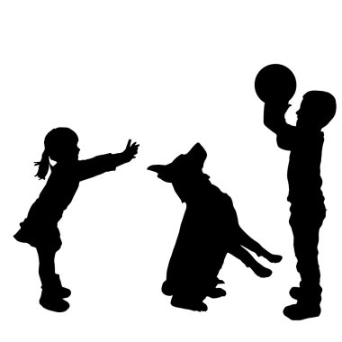 çocukların siluet vektör. 