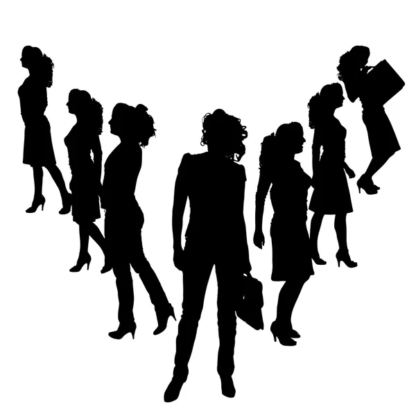 Siluetas vectoriales de mujer de negocios . — Vector de stock