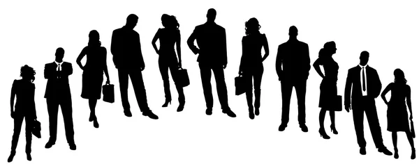 Vector silhouettes of business people. — Stock Vector