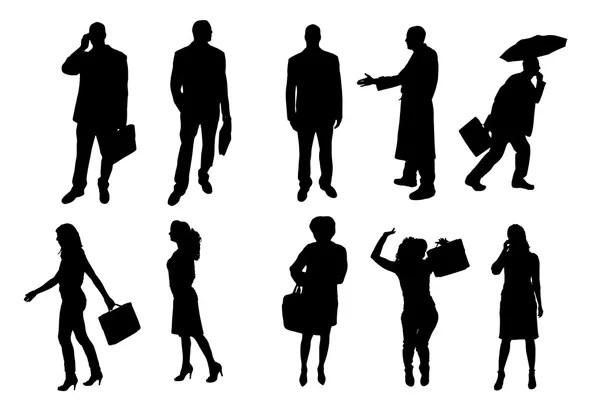 Vector silhouetten van mensen uit het bedrijfsleven. — Stockvector