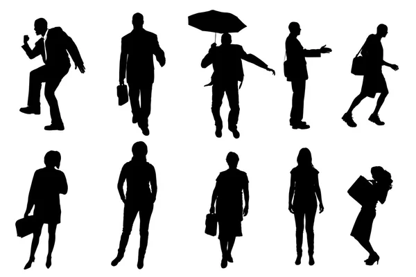Silhouettes vectorielles des hommes d'affaires . — Image vectorielle