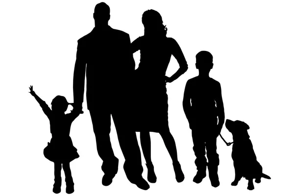 Silhouette vectorielle de la famille . — Image vectorielle
