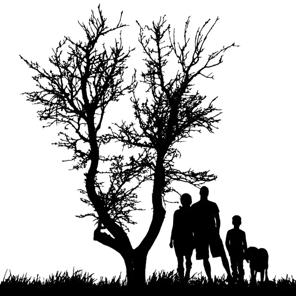 Vector silhouet van familie. — Stockvector