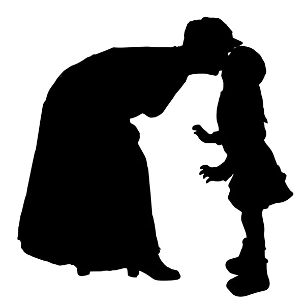 Silhouette vectorielle d'une femme âgée . — Image vectorielle