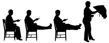 bir kadının siluet vektör