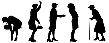 Eski insanların siluet vektör.