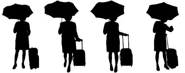 Vector silhouette of women. — Stock Vector