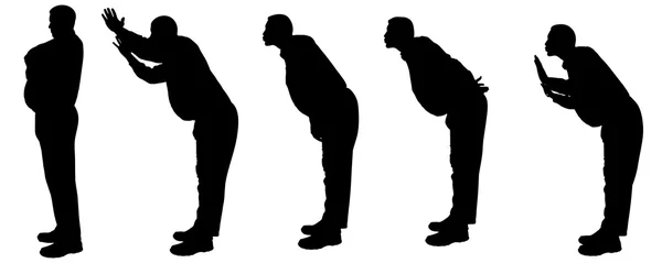 Vector silhouette of a fat man. — Stock Vector