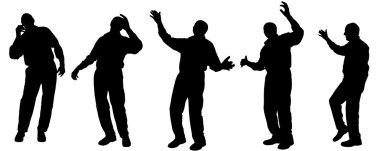 Eski insanların siluet vektör.